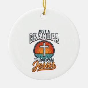 Décoration En Céramique Juste un grand-père qui aime Jésus Vintage Cross S