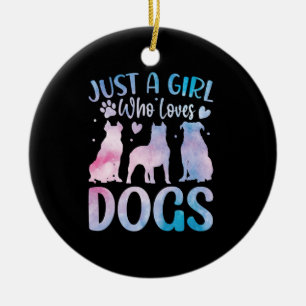 Décoration En Céramique juste une fille aime qui chien