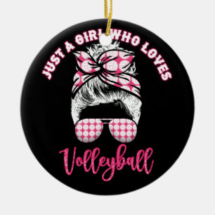 Décoration En Céramique Juste Une Fille Qui Aime Les Filles De Volley-Ball