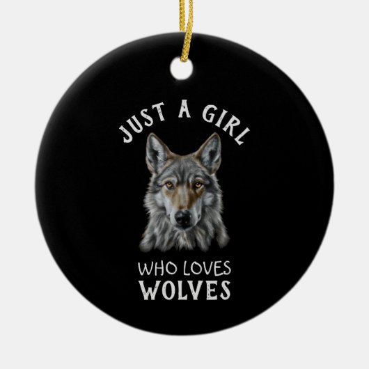 Décoration En Céramique Juste une fille qui aime les loups (Devant)