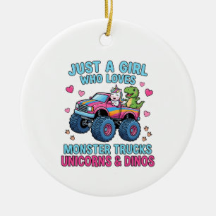 Décoration En Céramique Juste une fille qui aime les monstres trucks et le