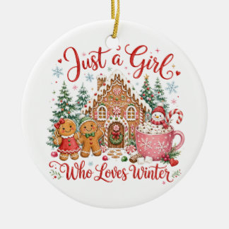 Décoration En Céramique Juste une fille qui aime l'hiver