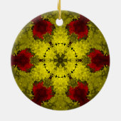 Décoration En Céramique Kaleidoscope psychédélique Fleur rouge et jaune (Dos)