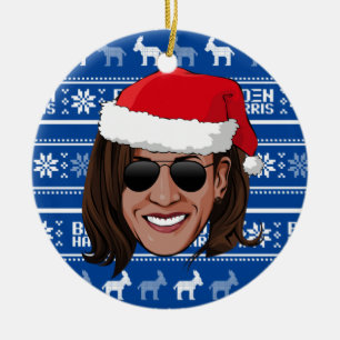 Décoration En Céramique Kamala Harris Aviators Holiday