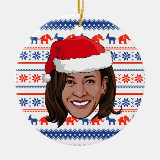 Décoration En Céramique Kamala Harris Noël (Devant)