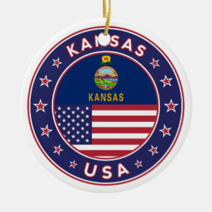 Décoration En Céramique Kansa, Kansas autocollant, sac, horloge, étui télé