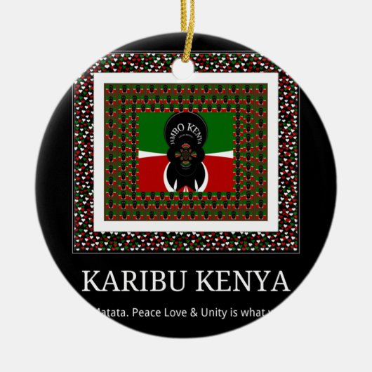Décoration En Céramique Karibu Kenya : Les couleurs vives du drapeau natio (Devant)