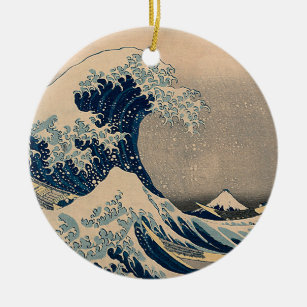 Décoration En Céramique Katsushika Hokusai. La Grande Vague au large de Ka