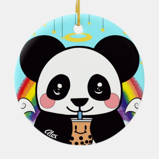 Décoration En Céramique Kawaii Boba Panda Ours en céramique (Dos)