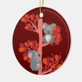 Décoration En Céramique Kawaii couple de koalas avec arbre de coeur (Gauche)