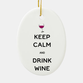 Décoration En Céramique Keep Calm and Drink Wine