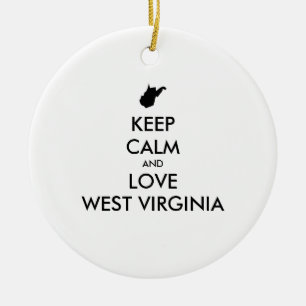 Décoration En Céramique KEEP CALM et LOVE WEST VIRGINIA