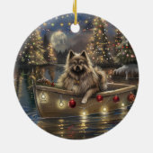 Décoration En Céramique Keeshond Noël Festive Voyage (Dos)