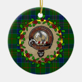 Décoration En Céramique Kennedy Clan Badge & Tartan Noël personnalisé (Devant)