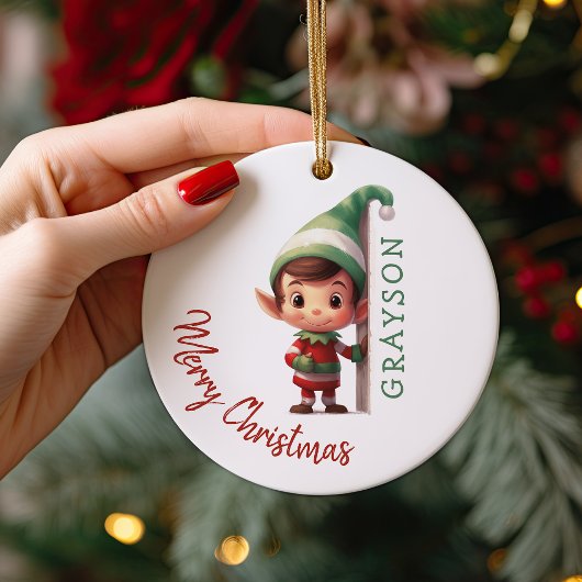 Décoration En Céramique Kids Personalized Elf Christmas Tree