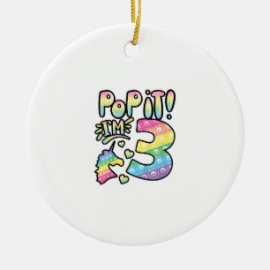 Décoration En Céramique Kids Pop It 3e anniversaire Filles 3 ans Fidget