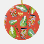 Décoration En Céramique Kimchi Ingrédients Fun Fermentation Aquarelle (Devant)