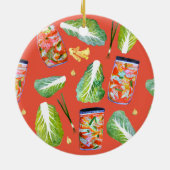 Décoration En Céramique Kimchi Ingrédients Fun Fermentation Aquarelle (Dos)