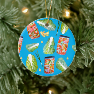 Décoration En Céramique Kimchi Ingrédients Fun Fermentation Aquarelle