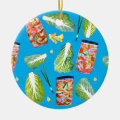 Décoration En Céramique Kimchi Ingrédients Fun Fermentation Aquarelle (Devant)