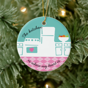 Décoration En Céramique Kitchen where my heart is baker cooking Christmas