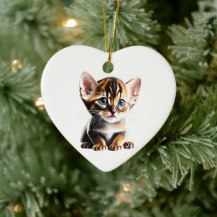 Décoration En Céramique Kitten Abyssinien Personnalisé
