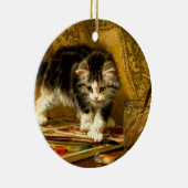 Décoration En Céramique Kitten avec peinture et brosses (Droite)