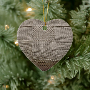 Décoration En Céramique Knit en patchwork en panier par Shirley Taylor