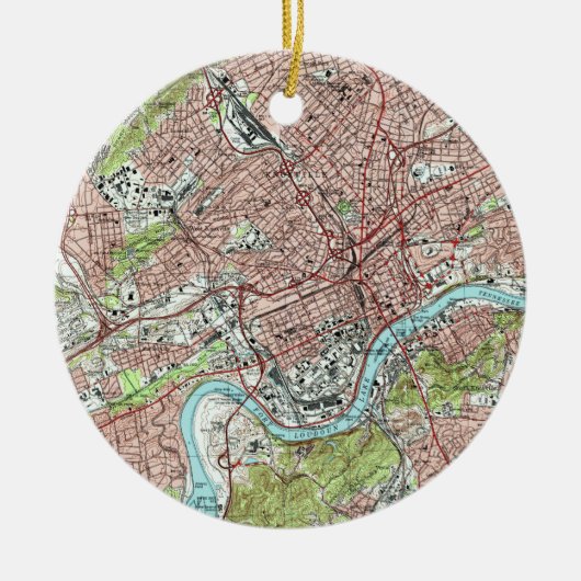 Décoration En Céramique Knoxville Tennessee Map (1978) (Devant)