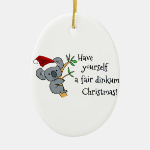 Décoration En Céramique Koala de Père Noël - Dinkum juste