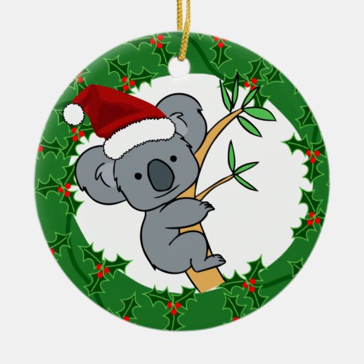 Décoration En Céramique Koala de Père Noël - Dinkum juste (Devant)