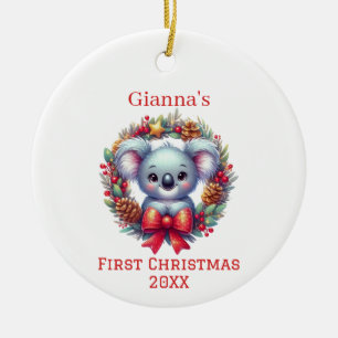 Décoration En Céramique Koala personnalisé pour le premier Noël