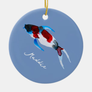 Décoration En Céramique Koi aquarelle