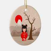 Décoration En Céramique Kokeshi - Poupée japonaise (Droite)