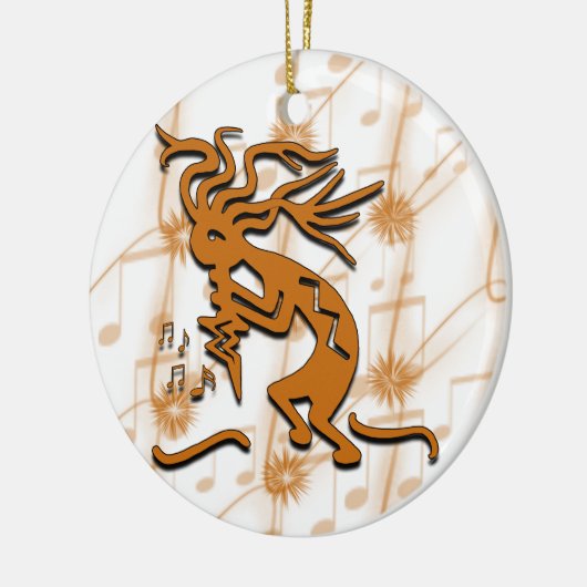 Décoration En Céramique Kokopelli avec les notes musicales (Gauche)