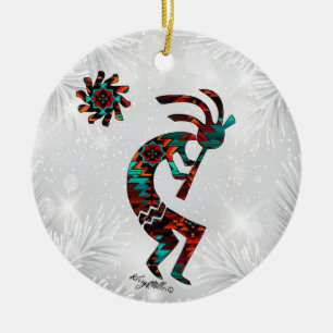DÉCORATION EN CÉRAMIQUE KOKOPÉLLI JOUANT À L'ORNAMENT CÉRAMIQUE FLUTE