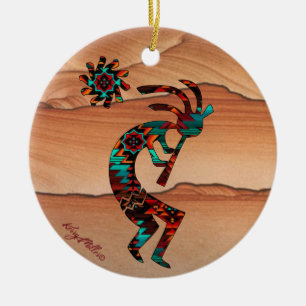 DÉCORATION EN CÉRAMIQUE KOKOPELLI JOUANT LE FLUT