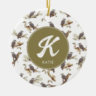 Décoration En Céramique Kookaburra Australian Eucalyptus Monogramme riant