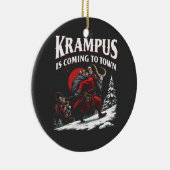 Décoration En Céramique Krampus arrive à Town Krampus Noël (Droite)