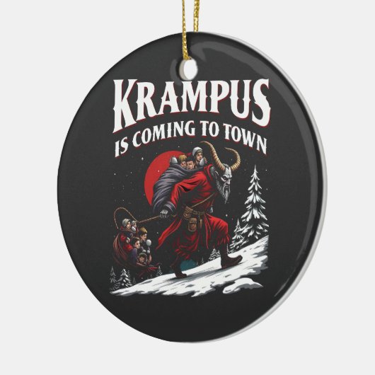 Décoration En Céramique Krampus arrive à Town Krampus Noël (Gauche)