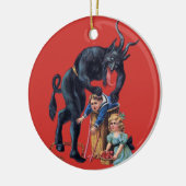 Décoration En Céramique krampus de Noël antique rouge (Gauche)