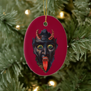 Décoration En Céramique Krampus Illustration Vintage Krampusnacht