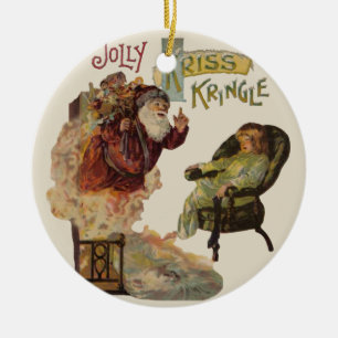 Décoration En Céramique Kris Kringle Santa Claus Art de Noël victorien