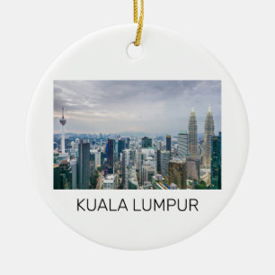 Décoration En Céramique Kuala Lumpur Malaisie Skyline Souvenir Vintage
