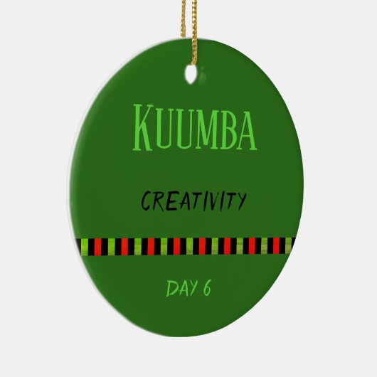 Décoration En Céramique Kuumba - Kwanzaa Jour 6 Vert (Droite)