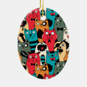 Décoration En Céramique La foule des chats (Dos)