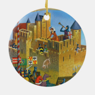 Décoration En Céramique La France, Carcassonne médiévale vintage française