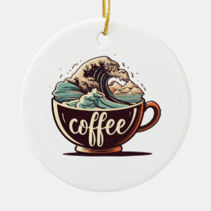 Décoration En Céramique La Grande Vague De Café