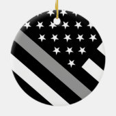 Décoration En Céramique La ligne argentée mince drapeau (Dos)