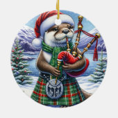Décoration En Céramique La mignonne Otter de Noël écossaise (Dos)